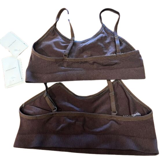 NWT Nordstrom Girl's Brown Seamless Bra Set of 3 Size S (7/8) - Picture 2 of 3